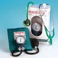 Blutdruckmesser-Set - Chrome Line, mit Klettmansch. & Stethoskop (in versch. Farben) Pressure Man Ii Set grün (1 Set), Detailansicht