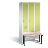 CLASSIC cloakroom locker with bench mounted in front