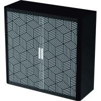 Rollladenschrank easyoffice BxTxH 86x37,5x104cm Motiv geometrisch schwarz/grau
