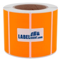 Thermotransfer-Etiketten 105 x 74 mm, 1.000 Papieretiketten auf 1 Rolle/n, leuchtorange, 3 Zoll (76,2 mm) Kern, permanent