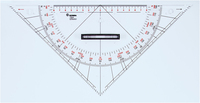 Normalansicht - Ecobra Großes Kursdreieck 7064, mit neuem Aufdruck und mit Winkelteilung 360° – 1°, Länge der Hypotenuse 319 mm