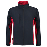 Tricorp softshell jack - Bi-Color - Workwear - 402002 - marine blauw/rood - maat XL