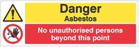 SPARTEX 14500G DANGER ASBESTOS NO UNAUTHORISED PERSONS BEYOND THIS PO