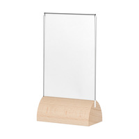 Table and Counter Display / Menu Card Holder / Menu Card Holder "Beech" in standard paper sizes | acrylic / wood A6 standard oval