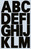 Buchstaben-Etiketten, Folie, Buchstaben A-Z, schwarz, 54 Aufkleber
