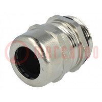 Cable gland; PG21; IP68; brass; Body plating: nickel