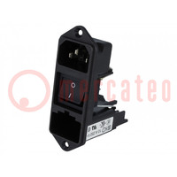 Connector: AC supply; socket; male; 10A; 250VAC; IEC 60320; C14 (E)