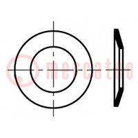 Rondelle; ressort,conique; M6; D=14mm; h=2mm; acier à ressort
