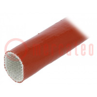 Guaina elettroisolante; fibra di vetro; rosso mattone; L: 5m