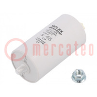 Capacitor: for discharge lamp; 45uF; 250VAC; ±10%; Ø45x95mm; 6
