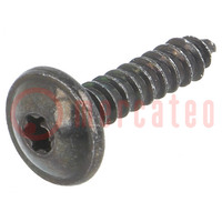 Screw; 100pcs; 16mm; steel; black; Thread: 3,5