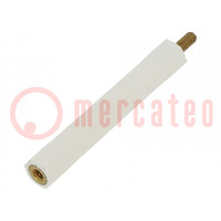 Insulating sleeve; Int.thread: M2,5; L: 40mm; UL94V-2; Body: white
