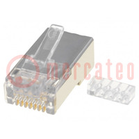 Connettore: RJ45; spina; 44915; PIN: 8; Cat: 6; schermate; dorato