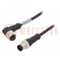 Cable de conexión; M12; PIN: 5; 5m; enchufe; 250VAC; 4A; -25÷80°C
