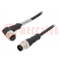 Connection lead; M12; PIN: 5; 5m; plug; 250VAC; 4A; -25÷80°C; PVC