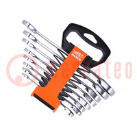 Wrenches set; inch,combination spanner,with ratchet; 8pcs.