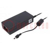 Power supply: switched-mode; 12VDC; 3.33A; Out: 5,5/2,5; 40W; 89%