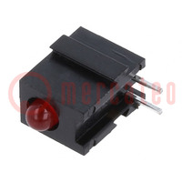 LED; in housing; 2.8mm; No.of diodes: 1; red; 20mA; 60°; 1.2÷4mcd