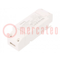 Power supply: switched-mode; LED; 25W; 33÷42VDC; 600mA; 198÷264VAC