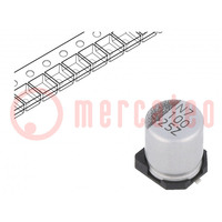 Condensatore: elettrolitico; low ESR; SMD; 100uF; 25VDC; ±20%