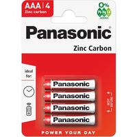 Mikro elem Panasonic Red Zinc AAA 1.5V cink-mangán 4 db-os