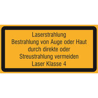 Protect Warn-Zusatzschild Laserstrahlung Bestrahlung vermeiden, Laser Klasse 4