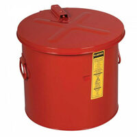 Justrite Reinigungsbehälter, Stahlblech Deckel m. Schmelzlotsicherung, schließt im Brandfall, Inhalt 30 Liter