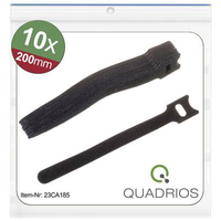 QUADRIOS 23CA185 COLLIER DE SERRAGE AUTO-AGRIPPANT POUR GROUPER PARTIE VELOURS ET PARTIE AGRIPPANTE (L X L) 200 MM X 12 MM NOIR