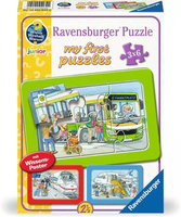 Ravensburger Puzzle Unterwegs mit Bus, Bahn und Flugzeug