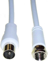 e+p FP 25 Koaxialkabel 2,5 m F plug coax plug Weiß