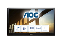AOC 59 Series I1659FWUX computer monitor 39,6 cm (15.6") 1920 x 1080 Pixels Full HD LCD Zwart