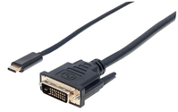 Manhattan 152457 adaptador de cable de vídeo 2 m USB Tipo C DVI Negro