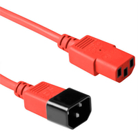 ACT AK5107 cable de transmisión Rojo 3 m C13 acoplador C14 acoplador