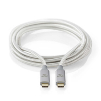 Nedis CCTB64020AL20 USB-kabel 2 m USB4 Gen 2x2 USB C Zilver
