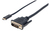 Manhattan USB Typ C auf DVI-Adapterkabel, Konvertiert das DP Alternate-Mode-Signal in ein DVI 1080p-Ausgangssignal, 2 m, schwarz