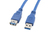 Lanberg CA-US3E-10CC-0030-B kabel USB 3 m USB A Niebieski