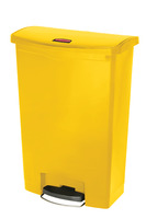 Abfalleimer Slim Jim® Step-On-Tretabfallbehälter, 90 l, Kunststoff, Pedal vorne, gelb