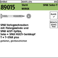 ART 89015 SPAX Senkkopf Stahl geh. 4,5 x 70 -T20 WIROX gal Zn VE=S