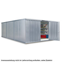 FLADAFI® Materialcontainer MC 1560 verzinkt - mit 1-flügeliger Tür, Holzfußboden
