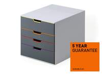 Durable VARICOLOR Desktop Organiser 4 Drawer Colour Coded Modular Storage | A4+
