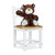 Relaxdays Kinderstuhl RUSTICO aus Bambus, Für Jungen und Mädchen, Kinderzimmer Stuhl, HBT: ca. 50 x 28,5 x 28 cm, weiß / natur