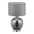 Relaxdays Tischlampe, mit Glasfuß & Stoffschirm, E14-Fassung, Nachttischlampe, Schlafzimmer, HxD: 41 x 25 cm, anthrazit