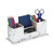 Relaxdays Schreibtisch Organizer, Stiftehalter mit 4 Fächern, Marmor-Optik, HBT: 11 x 29,5 x 11 cm, Büroorganizer, weiß