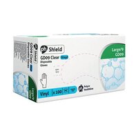Shield Powder Free Clear Large Vinyl Gloves (Pack of 100) GD09