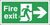 Safety Sign Fire Exit Running Man Arrow Right 150x450mm PVC FX04411R