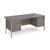 Maestro 25 straight desk 1800mm x 800mm with two x 3 drawer pedestals - silver H-frame leg, grey oak top