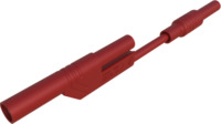 Messleitung mit (4 mm Stecker, gerade) auf (4 mm Buchse, gerade), 80 mm, rot, PV