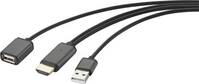 Renkforce RF-4700672 USB / HDMI Átalakító kábel [1x HDMI dugó - 2x USB 2.0 dugó, A típus, USB 2.0 alj, A típus] Fekete streaming funkcióval 2.00 m
