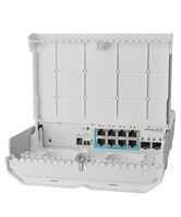 netPower Lite 7R with 8 x Gigabit Ethernet ports (7 with Reverse POE-in, 1 with PoE-OUT) 2 x SFP+ cages, SwitchOS, outdoor Netzwerk-Switches