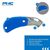 Pacific Handy Cutter® klappbares Sicherheitsmesser, POCKET SAFETY CUTTER, 1 Stück, Blaues Cuttermesser inkl. automatischem Klingenrückzug und Öse